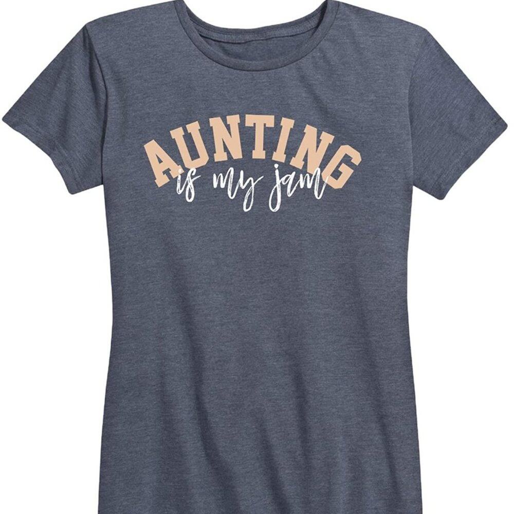 Instant Message "Aunting Is My Jam" Graphic T-Shirt Short Sleeve Crew-Neck 2XW
